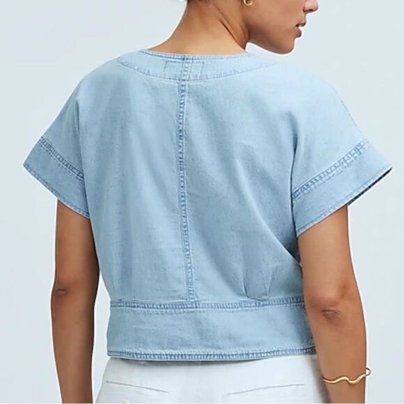 Madewell Pleated Short Sleeve Top XS - Picture 2 of 9